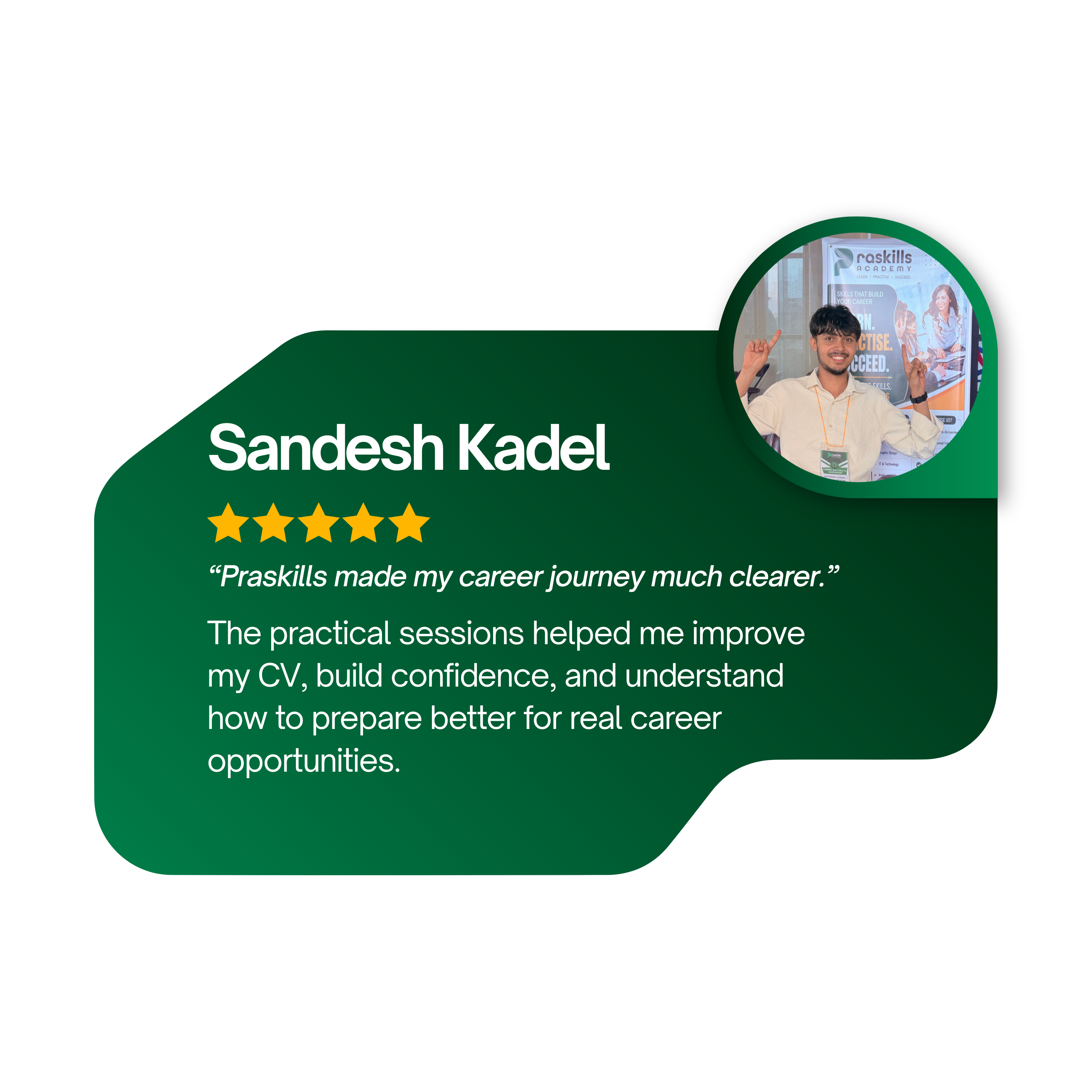 Testimonial from Sandesh Kadel: 
